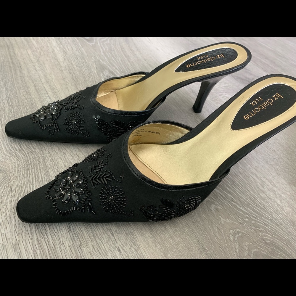 Liz Claiborne  Black Dress Mules size 9